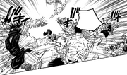 Choso hit by Icefall.