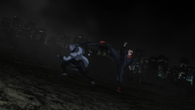 Mahito's new form stops Yuji's kick (Anime)