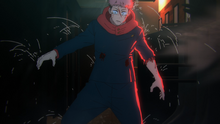 Blood Meteorite pierces Yuji's liver (Anime)