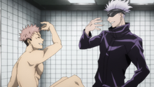 Yuji and Gojo high five (Anime)