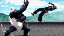 Panda defeats Mechamaru (Anime)