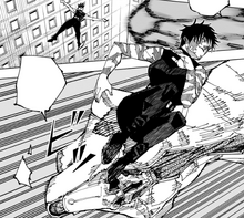 Maki avoids Naoya in mid-air