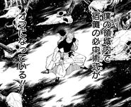 Sukuna exploiting Unlimited Void by touching Satoru.