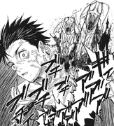 Yuta cursed by the Festering Life Sword.