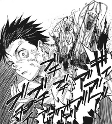 Yuta hit with the Festering Life Sword