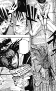 Kenjaku narrowly slips Piercing Blood.