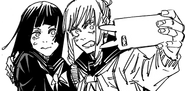 Nanako using her cursed technique to escape from Jogo with Mimiko.