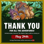 Jumanji Mobile Game Closed