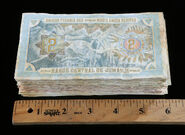 A bundle of Jumanji central bank notes.