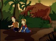 Judy and Peter flee from a Grizzly Bear.