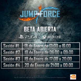 Horarios Beta Jump Force