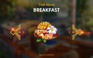 1st clue: Breakfast
