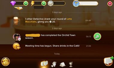 Message screen Detective Lounge