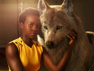 Lupita Nyong'o and Raksha the Indian Wolf