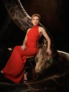 Scarlett Johansson and Kaa the Reticulated Python
