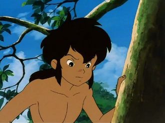 Mowgli sees Shere Khan