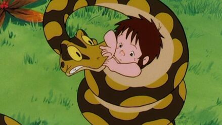 Mowgli opening Kaa's Mouth