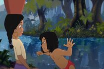 Mowgli is warning Shanti about the danger