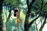 Mowgli Swinging on a Vine