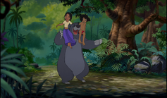 Mowgli Shanti and Baloo the bear