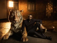 Idris Elba and Shere Khan the Bengal Tiger