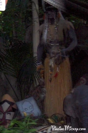 Trader Sam with a carving of the Crystal Skull