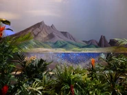A horizon seen from one of the Tiki Room's windows