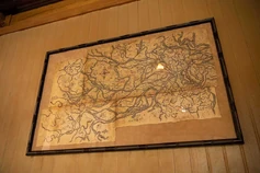 The map from the Jungle Cruise film in the boathouse