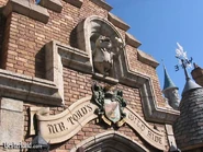 A statue of Toad in Toad Hall at Mr. Toad's Wild Ride