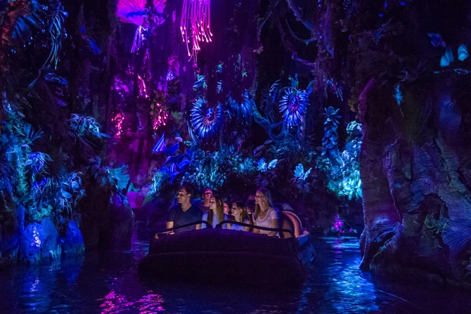 The alien Jungle Cruise of Na'vi River Journey