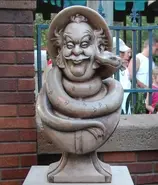 The tomb of Bertie Dread outside the Haunted Mansion
