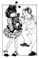 Junie staring at Jim like she loves him like she does after Jim tells the secret to her in Junie B. Jones and the Mushy Gushy Valentime.