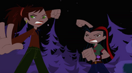 Lila and Juniper punching