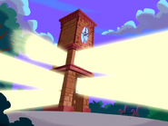 The clock tower as time-wraiths turn back time.