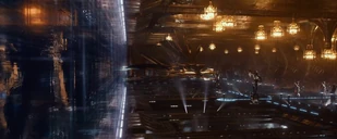 Docking station (note the chandeliers and statuary)