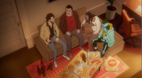 Johnny drinks with his friends