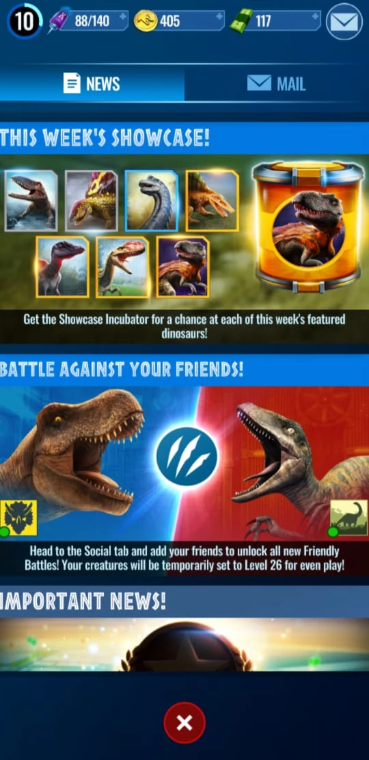 Message Center Jurassic World Alive Wiki Fandom