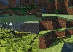 Baryonyx: Top images show two males, bottom images two females. Left images show two adults, right images show two infants.