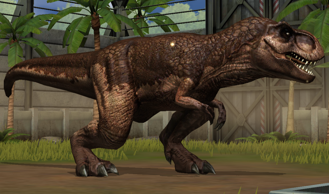 Fully evolved Tyrannosaurus rex from Jurassic World: the Game