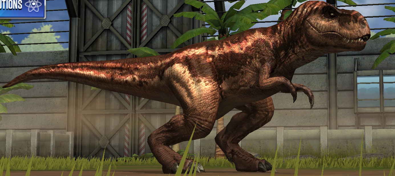 Fully evolved Tyrannosaurus rex from Jurassic World: the Game