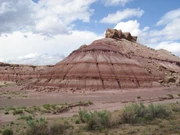 Outcrop of the Brushy Basin Member of the Morrison Formation, west of Green River, Utah, on the .