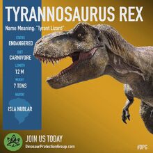 Tyrannosaurus Rex Isla Nublar Film Jurassic Park Wiki Fandom