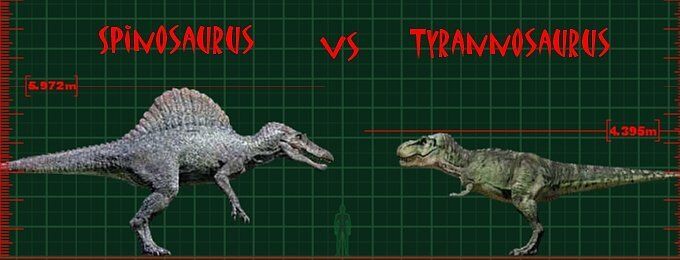 spinosaurus vs t rex size