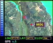 Eddie's GPS shows Sarah Harding's location with the Stegosauruses