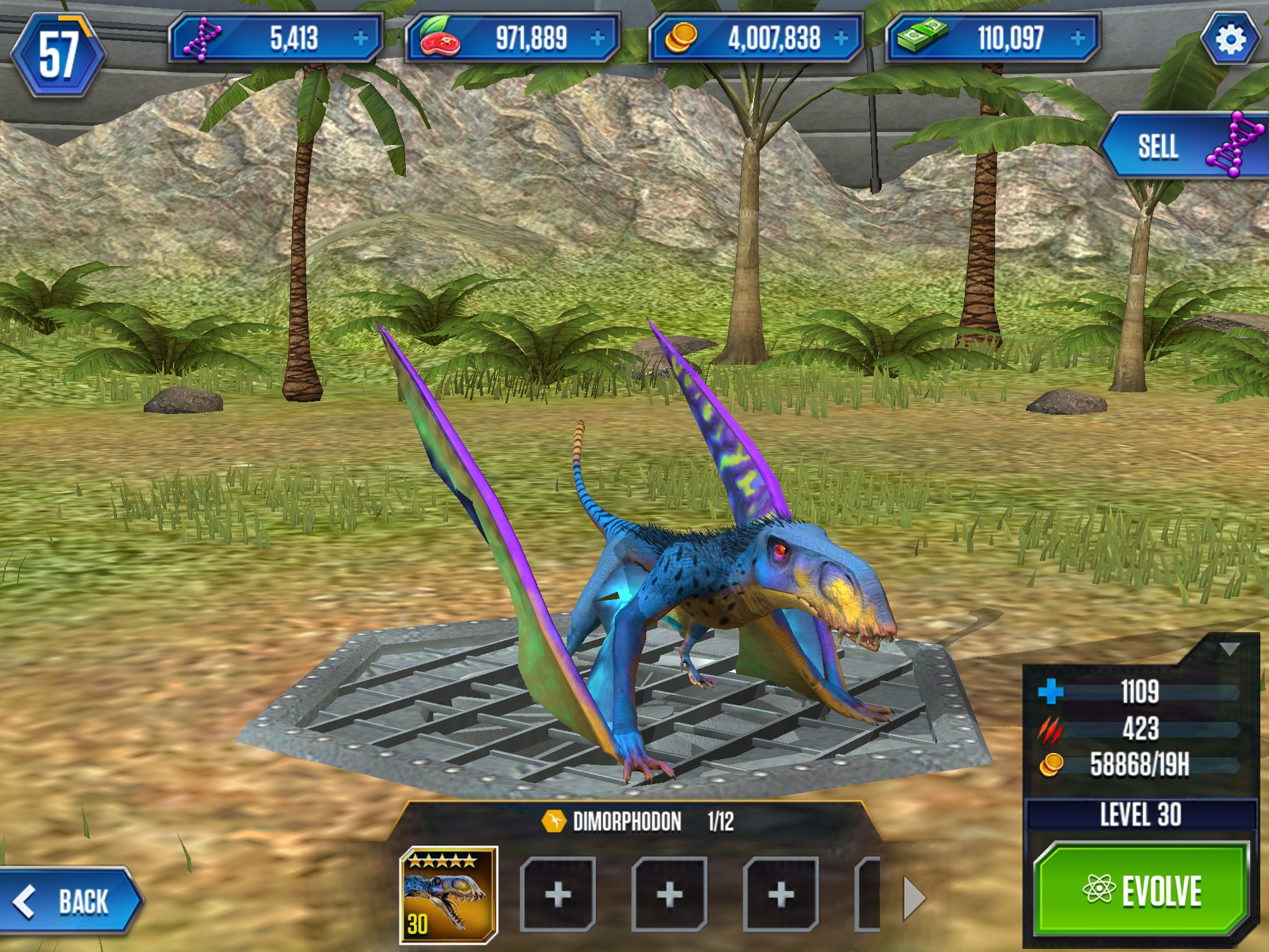 dimorphodon jurassic world the game