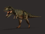 The scrapped green T. rex