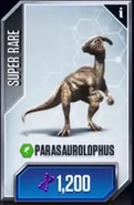 Parasaurolophus card in Jurassic World: The Game.