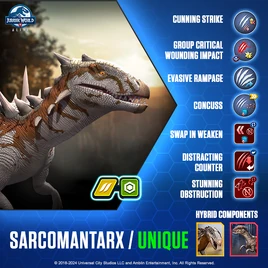 JWA Sarcomantarx Dino Card