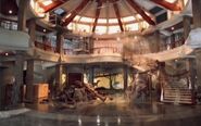 Behind the scenes of the visitor center set in Jurassic Park
