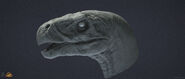 Head sculpt of the Therizinosaurus by Pablo Dominguez